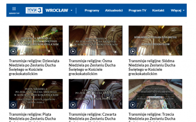 Записи трансляцій Божественних Літургій здійснені через Польське Телебачення (TVP)