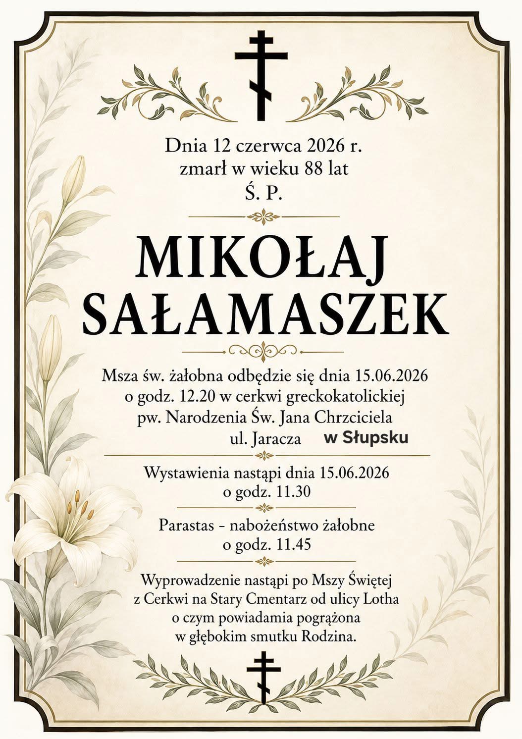 Упокоївся Миколай Саламашек